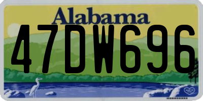 AL license plate 47DW696