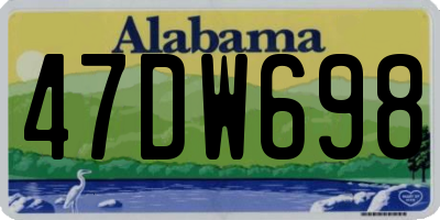 AL license plate 47DW698