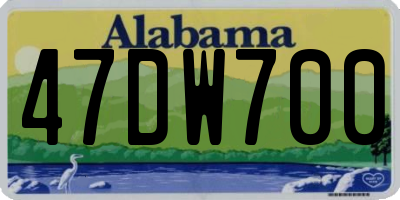 AL license plate 47DW700