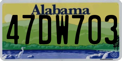 AL license plate 47DW703