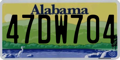 AL license plate 47DW704