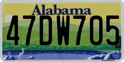 AL license plate 47DW705