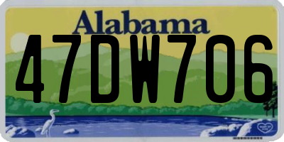 AL license plate 47DW706