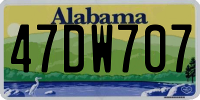 AL license plate 47DW707