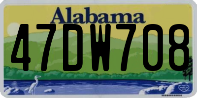 AL license plate 47DW708
