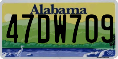 AL license plate 47DW709