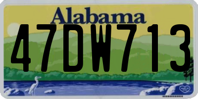 AL license plate 47DW713