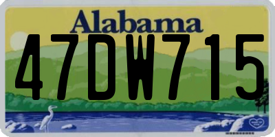 AL license plate 47DW715