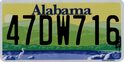 AL license plate 47DW716