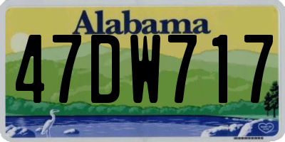 AL license plate 47DW717