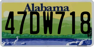 AL license plate 47DW718