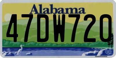 AL license plate 47DW720
