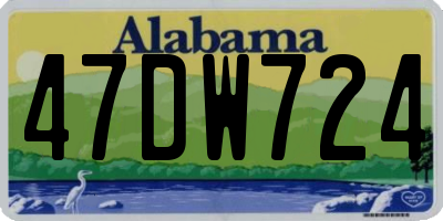 AL license plate 47DW724