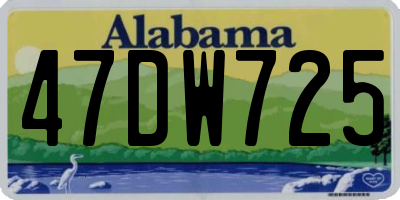 AL license plate 47DW725