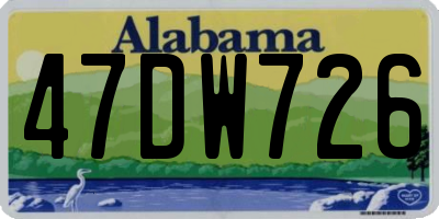 AL license plate 47DW726