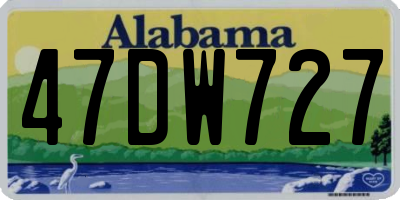 AL license plate 47DW727
