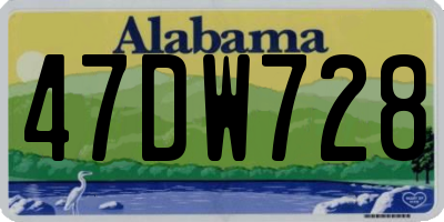AL license plate 47DW728