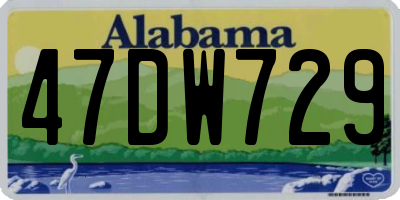 AL license plate 47DW729