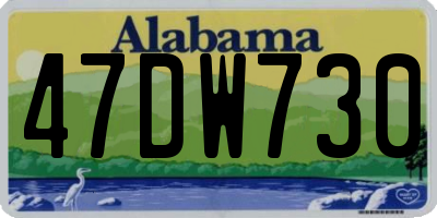 AL license plate 47DW730