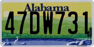 AL license plate 47DW731