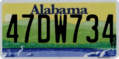 AL license plate 47DW734