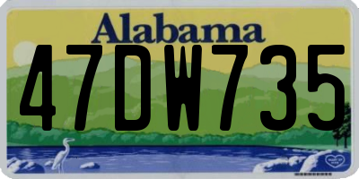 AL license plate 47DW735