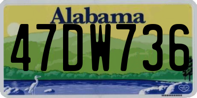 AL license plate 47DW736