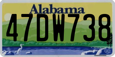 AL license plate 47DW738