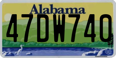 AL license plate 47DW740