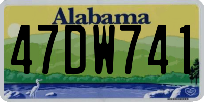 AL license plate 47DW741