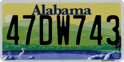 AL license plate 47DW743