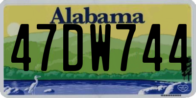 AL license plate 47DW744