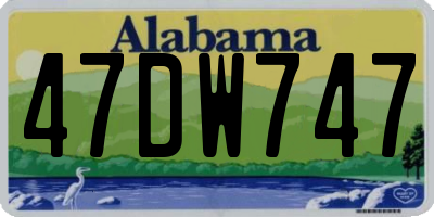 AL license plate 47DW747