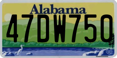 AL license plate 47DW750