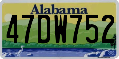 AL license plate 47DW752