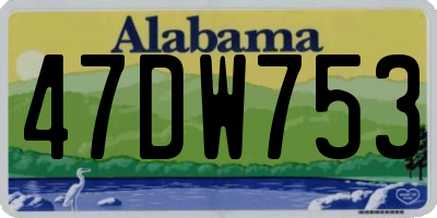 AL license plate 47DW753