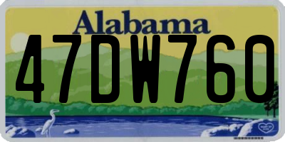 AL license plate 47DW760