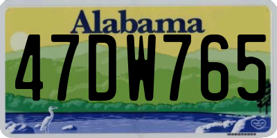 AL license plate 47DW765