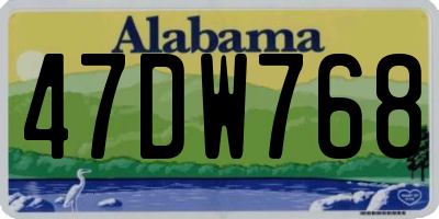 AL license plate 47DW768