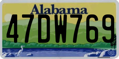 AL license plate 47DW769