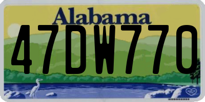 AL license plate 47DW770