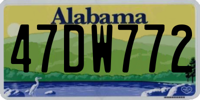 AL license plate 47DW772