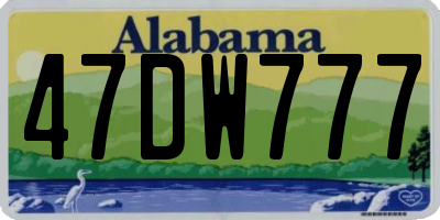 AL license plate 47DW777