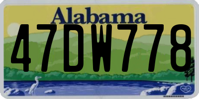 AL license plate 47DW778