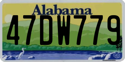 AL license plate 47DW779
