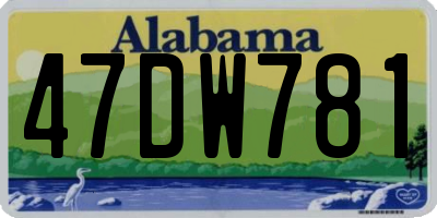 AL license plate 47DW781