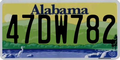 AL license plate 47DW782