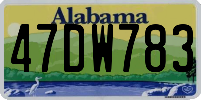 AL license plate 47DW783
