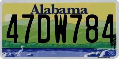 AL license plate 47DW784