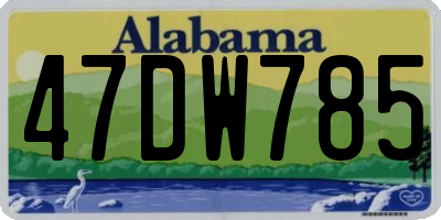 AL license plate 47DW785